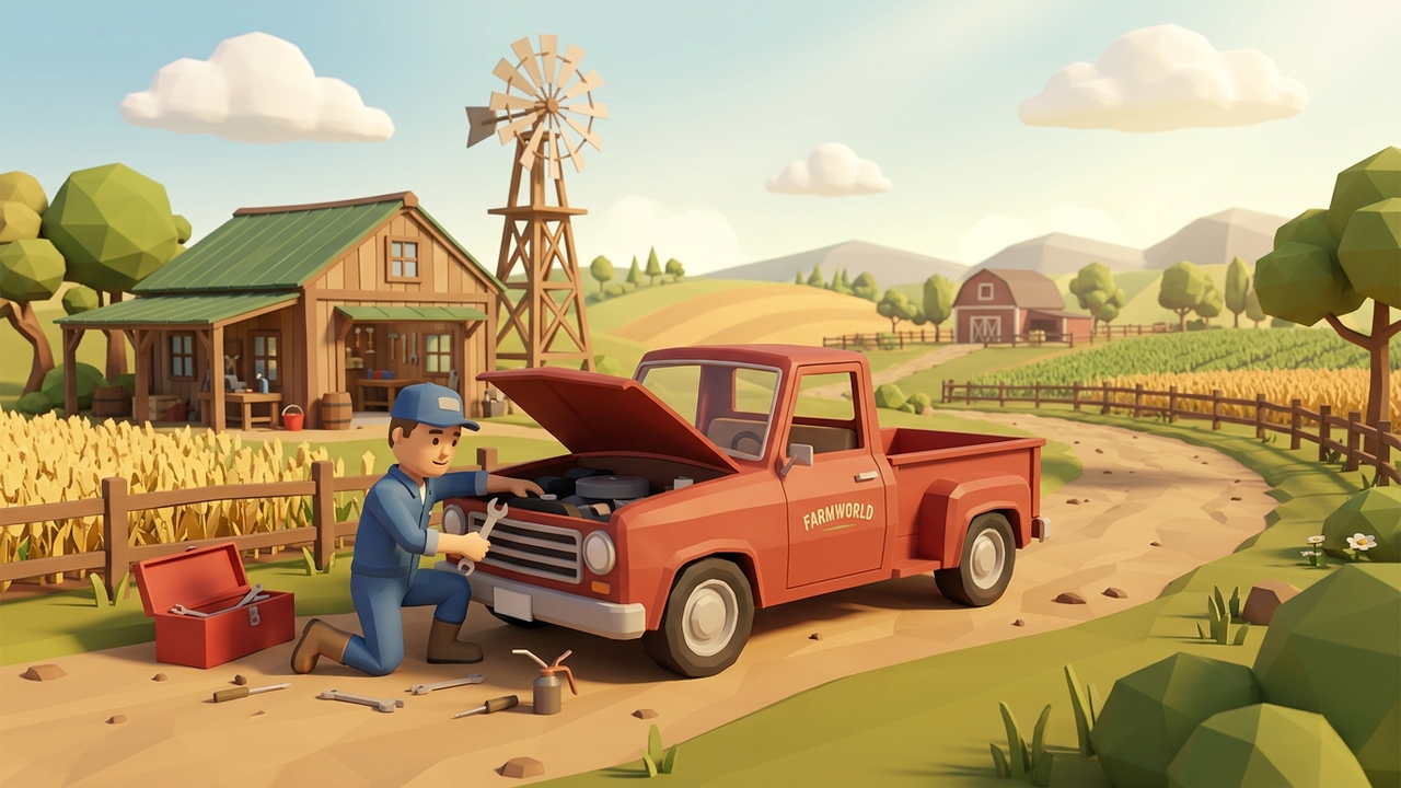 El mecánico reparando una camioneta en el camino